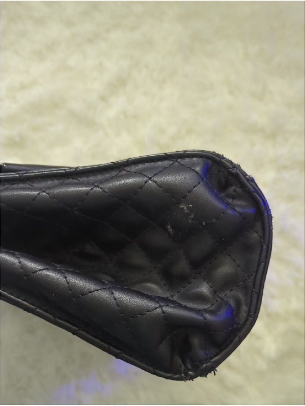 Quilted Bow Accent Black Satchel Handbag - Picture 7 of 11